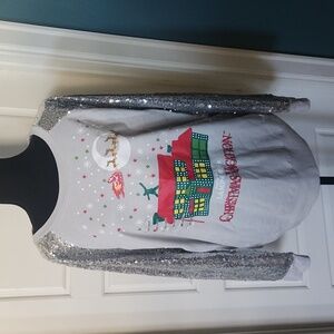 National Lampoon's Christmas Vacation Seqins Long Sleeve Knit Shirt